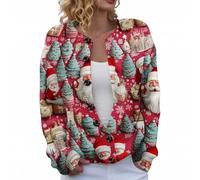 Christmas Cardigan Sweaters for Women 2025 - Funny Open Front Button Down Knit Coat with Long Sleeves for Festive Winter Wear