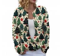 Christmas Cardigan Sweaters for Women 2025 Funny Xmas Open Front Button Down Cardigans Winter Long Sleeves Knitted Coat