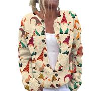 Christmas Cardigan Sweaters for Women 2025 Funny Xmas Open Front Button Down Cardigans Winter Long Sleeves Knitted Coat