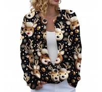 Christmas Cardigan Sweaters for Women 2025 Funny Xmas Open Front Button Down Cardigans Winter Long Sleeves Knitted Coat