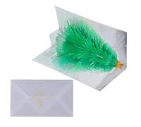 Christmas Cards Glitter Tree Embossed 3D Design Foil Stamping Popup Holiday Card for Festive Decor (Verde)