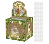 Christmas Cash Box, 12x12cm Paper Card and Money Holder Box, Funny Festive Gift Container for Kids, Women, Men, Holiday Parties and Seasonal Celebrations