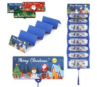 Christmas Cash Envelope, Christmas Money Holders, Cash Card Holders Xmas With 10 Slots For Men Women Girls Boys, Surprise Money Envelopes (Blue-A)