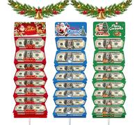 Christmas Cash Gift Envelope, Christmas Cash Envelope with Money Clip, Xmas Surprise Money Holder with 10 Slots for Xmas Party Santa Card Supplies (Mix B)