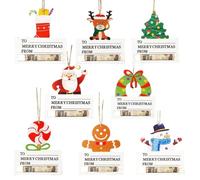 Christmas Cash Holders | 8 x Wooden Christmass Cards Money Holder Set - Funny Holiday Money Holder Ornaments | Creative Gift Card Box for Christmas Tree Decorations Kids Adults Friends