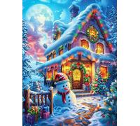 Christmas Casita en el Bosque mágico Rompecabezas 500 Piezas Cartón para Niños Mayores 14 Años Animal tierno de Cuento de Hadas Noches De Cita Antiestrés Pack Completo Detalle Único Original 500 PCS