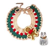 Christmas Cat Collars, Handmade Kitten Collar, Crochet Woolen Pet Bib, Adjustable Cat Scarf, Christmas Pet Scarf, Hand-Woven Cat Collar, Woolen Kitten Collar,