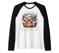 Christmas Cat Cute Winter Sayings ID Rather Be Sleeping Camiseta Manga Raglan