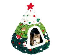 Christmas Cat House Tree Design Shelter Knittedy kittens small pets ou Nest