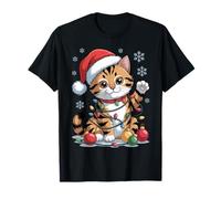 Christmas Cat Lover Cute Holiday Kitty Festive Art Camiseta
