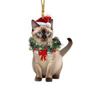 Christmas Cat Ornaments - Acrylic Hanging Decoration, Adorable 2D Animal Pendant, Festive Tree Accessory, Bright Glossy Finish Ornament, Fun Holiday Decor Piece | with Creative Style Design for Home