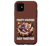 Christmas Cat with Lights For Kitten Mom Cute Winter Sayings Carcasa para iPhone 11