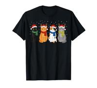 Christmas Cats Santa Cute Xmas Kittens Women Girls Kids Men Camiseta