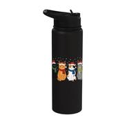 Christmas Cats Santa Cute Xmas Kittens Women Girls Kids Men Stainless Steel Insulated Water Bottle