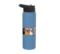 Christmas Cats Santa Cute Xmas Kittens Women Girls Kids Men Stainless Steel Insulated Water Bottle