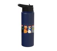 Christmas Cats Santa Cute Xmas Kittens Women Girls Kids Men Stainless Steel Insulated Water Bottle