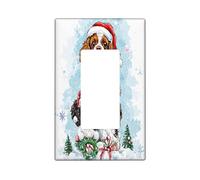 Christmas Cavalier King Charles Spaniel - Placa decorativa para interruptor de luz, 1 banda, basculante individual, placa frontal eléctrica de acuarela divertida de Navidad para cocina, baño
