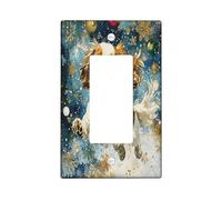 Christmas Cavalier King Charles Spaniel - Placa decorativa para interruptor de luz, 1 banda, basculante individual, placa frontal eléctrica de copos de nieve de lujo para cocina, baño, decoración de