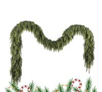 Christmas Cedar Garland - Real Touch Winter Pine Garland For Mantle | Pine Gar-Land Realistic Real Touch Holiday Decoration Props & Party Supplies For Front Door, Living Room