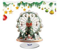 Christmas Centerpiece - 2D Ferris Wheel Ornament, Rotating Table Decoration | Eye-Catching Tree Design, Festive Display Function, Holiday Home Decor Category, Ideal for Table, Fireplace