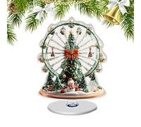 Christmas Centerpiece, Holiday Decor with Rotating Design, 2D Ferris Wheel for Celebration, Tree Pattern Display, Table Tool, Seasonal Accessory for Party, Wedding, House, Fireplace