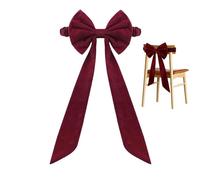 Christmas Chair Back Bows - 29,52 x 19,68 in Christmas Chair Decor | Vintage Rustic Velvet Bows, Decorative Seat Red Ornament | For Dining Holiday Home Wedding Party Winter Festival Event Restaurant