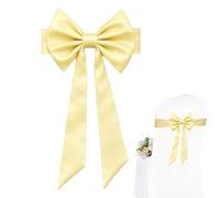 Christmas Chair Bows - 12-Inch Elastic Universal Sashes for Dining, Holiday, Carnival, Easter, and Party Seating, Outdoor and Indoor Use for Patio, Lawn, Backyard, Park, Garden, Elegant Reusable