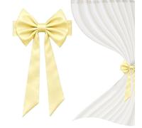 Christmas Chair Bows - Elastic Holiday Decorations | Universal Stretch Chair Sashes, Elegant Decorative Bows For Dining Room, Patio, Lawn, Garden, Party & Holiday Events - Perfect For Indoor & Outdoor