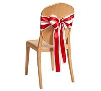 Christmas Chair Bows Sashes | Long Washable Flexible Chair Sashes | Red Bow