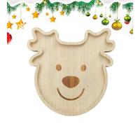 Christmas Charcuterie Board - Santa Wood Serving Tray for Cheese and Appetizers with Festive Design, Table Centerpiece for Meats Crackers Bread Fruits Seafood, Natural Wood, 7.72x7.48x0.67 Inches