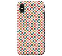 Christmas Checkered Joy Holiday Checkerboard Design Carcasa para iPhone X/XS
