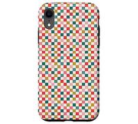 Christmas Checkered Joy Holiday Checkerboard Design Carcasa para iPhone XR
