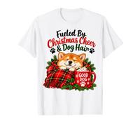 Christmas Cheer and Dog Hair Cozy Shiba Inu Cocoa Nights Camiseta gráfica económica