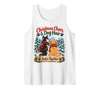 Christmas Cheer and Dog Hair Winter Mountain Dog Friends Camiseta sin Mangas