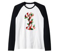 Christmas Cheer Caramelo Caramelo Letra I Camiseta Manga Raglan