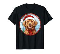 Christmas Chesapeake Bay Retriever Dog Mom Dad Vitral Camiseta