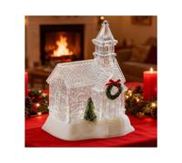 Christmas Church Snow Globe Decoration Glitter Ornament Light Up Xmas Home Decor