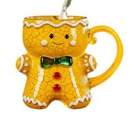 Christmas Coffee Cup - 300ml Gingerbread Mug for Holiday Party | Ceramic with Festive Print, Drinkware for Tea Water Milk Beer, Decorative Coffee Cup for Bedroom Living Room School, 12x9cm Resin