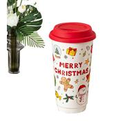 Christmas Coffee Cups - 580ml Reusable Ceramic Holiday Drinkware, Travel Coffee Mug, Festive Hot Beverage Cup, Christmas Morning Kitchen Accessory, for Women Coworkers Men Friends Family Adults