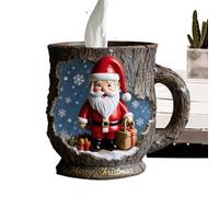 Christmas Coffee Cups, Bark Crack Texture Drinkware & Santa Design Tea Mug, Perfect for Traveling, Home Use, Table Centerpieces, Housewarming, Holiday Parties, Festive Coffee, Tea, Hot Chocolate