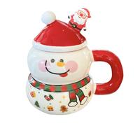 Christmas Coffee Mug - Ceramic Holiday Drinkware with Handle Lid, Festive Hot Beverage Cup, Seasonal Mug for Outdoor Trips, Picnic, Hiking, Camping, Home, Parties, 7.87 Inches