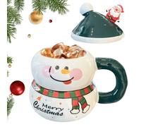 Christmas Coffee Mug Cute - Ceramic Drinkware Handle Lid, Mugs Picnic Fishing Outdoor, Water Tea Hiking Adventure Game | Picnic Fishing Outdoor Water Tea Hiking Adventure Game Home Camping Party Whisk