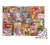 Christmas Collage Art Puzzle 1000 Piezas Adultos Y Jóvenes Entretenimiento En Casa Muy Difícil Más Vendido Noche En Familia Cartón Reciclado 38x26cm/1000pcs