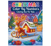 Christmas Color by Number Coloring Book for Kids: Fun and Easy Holiday-Themed Color by Number Pages with Cute Christmas Characters, Santa, Reindeer, Gingerbread, Snowy Scenes & More.