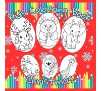 Christmas Coloring Book: Cute Animals Wearing Reindeer Antlers | Christmas Coloring Book for Kids Ages 3-6 | 40 unique designs | easy coloring book animals with antlers