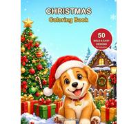 Christmas Coloring Book for Adults: 50 Bold and Easy Large Print Holiday Designs for Adults, Seniors and Beginners - Santa, Snowmen, Puppies and Cozy Christmas Scenes for Relaxation
