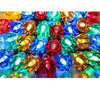 Christmas Concepts® 20 Luces LED Retro Multicolor en Forma de Pétalo de 2m/6.6ft - Luces de Hadas Navideñas Estáticas Operadas por Batería con Cable de Conexión de 30cm