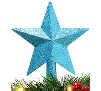 Christmas Concepts® 20cm Decoración de Estrella en Forma de árbol con Purpurina - Adorno para árbol de Navidad (Turquesa)