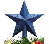 Christmas Concepts® 20cm Glitter Tree Topper - Adorno para la Punta del árbol de Navidad (Azul Medianoche)