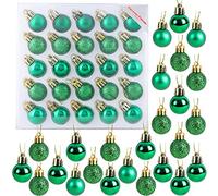 Christmas Concepts® Pack de 25-2.5cm (1") Brillante, Mate y Brillo Mini árbol de Navidad de Las chucherías (Verde Esmeralda)
